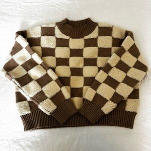 Talulah “Toasty Check” Crop Sweater